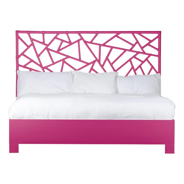 Tiffany Platform Bed King, Hot Pink For Sale
