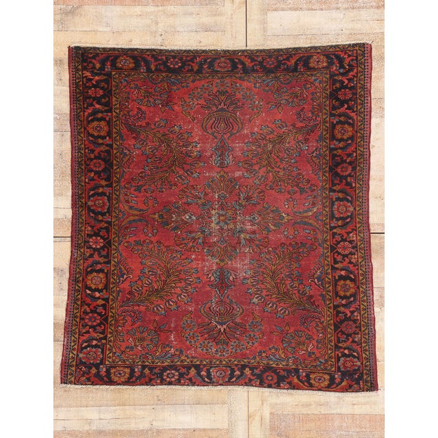 Late 19th Century Persian Lilihan Rug, 04'11 X 05'05 For Sale - Image 10 of 10