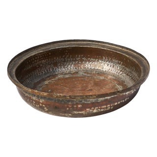 Hand-Hammered Patinated Decorative Bowl, 1920s For Sale