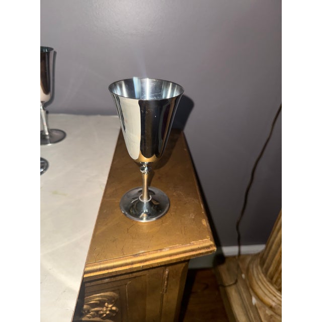 Vintage e.l. De Uberti Dul1 Silverplate Goblets Made in Italy Set of 12 For Sale - Image 9 of 15
