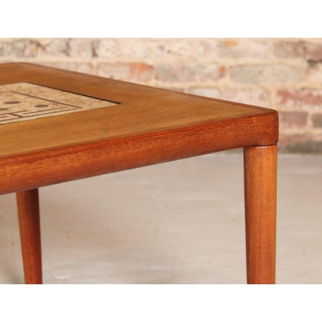 1960s Mid-Century Danish Rectangular Teak Coffee Table with a Tile Inlays by HW Klein for Bramin, 1960s For Sale - Image 5 of 9