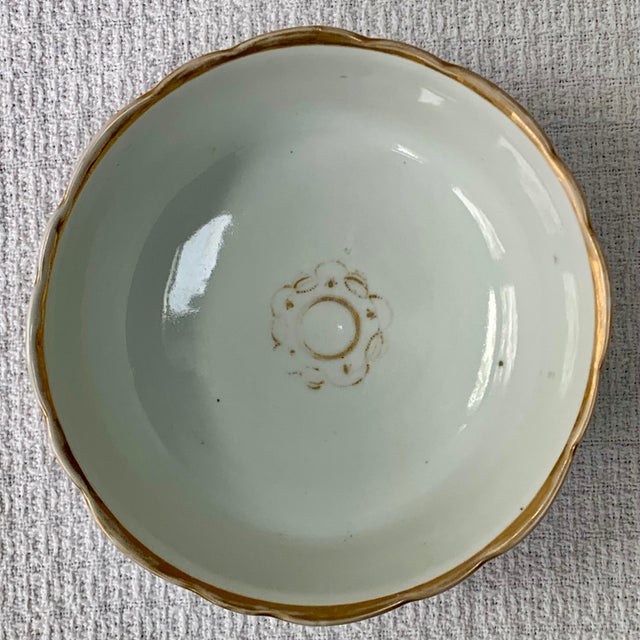 Ceramic Antique Russian Gardner Porcelain Bowl, Cobalt Blue Floral, Gilt, Moscow, 7", C. 1880 For Sale - Image 7 of 17