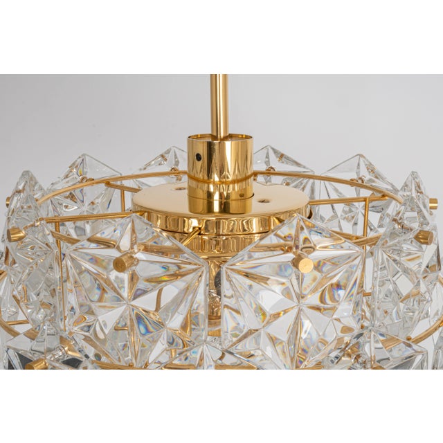 Petite German Brass and Crystal Glass Chandeliers by Kinkeldey, 1970s For Sale - Image 9 of 16