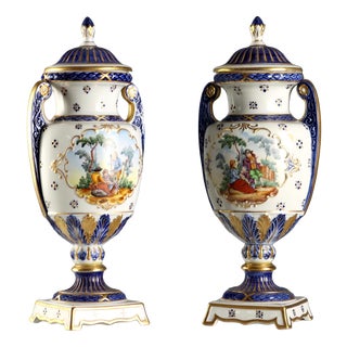 Vintage Vases in Sèvres Porcelain, France, 20th Century, Set of 2 For Sale