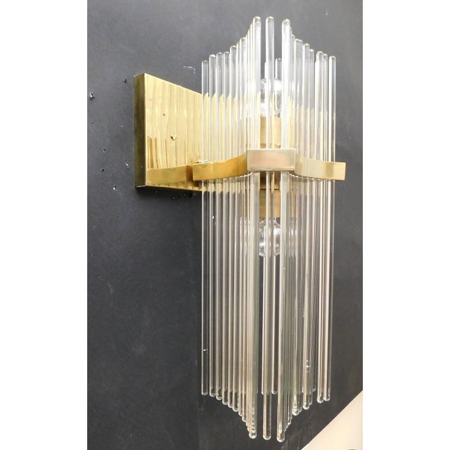 1970s Glass Rod Sconces by Sciolari, a Pair For Sale - Image 6 of 10