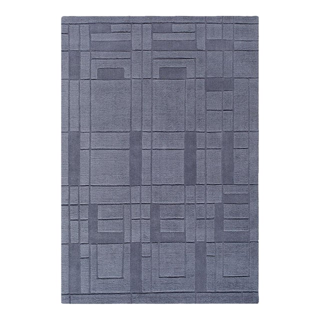 Frank Lloyd Wright Foundation x SURYA Luxuries Handmade Rug Charcoal 2x3 For Sale