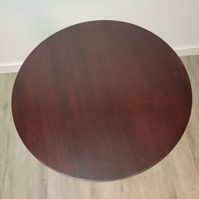 Wood Antique English Victorian Mahogany Round Occasional Side Table, Circa 1890 For Sale - Image 7 of 7