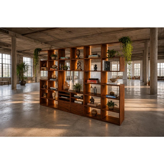 Monumental Brazilian Modern Bookshelf in Solid Rosewood With Storage, Brazil, 1960s For Sale In New York - Image 6 of 18
