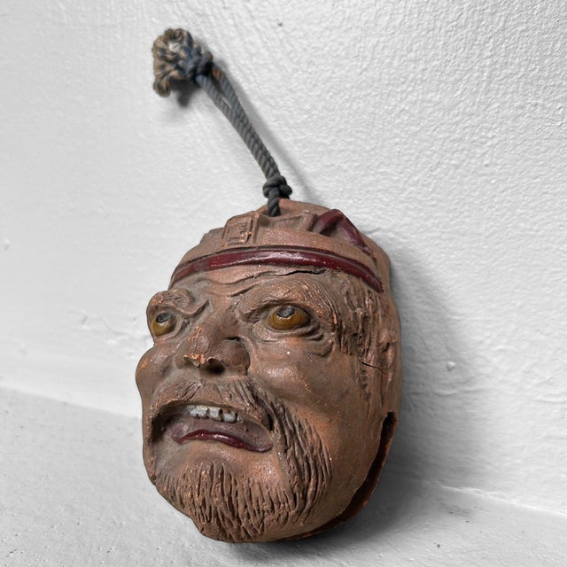 Antique Japanese Oni Dorei Bell with Dual Faces, 1920s For Sale - Image 16 of 18