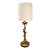 Mid-Century Modern Gilt Metal Lotus Table Lamp With New Shade, Italy For Sale