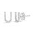 Expertly crafted to symbolize individuality and grace, this exquisite "U" initial stud earring is fashioned from radiant...
