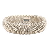 Tiffany & Co Thick Woven Bracelet, Sterling Siler, Length 7 Inches For Sale