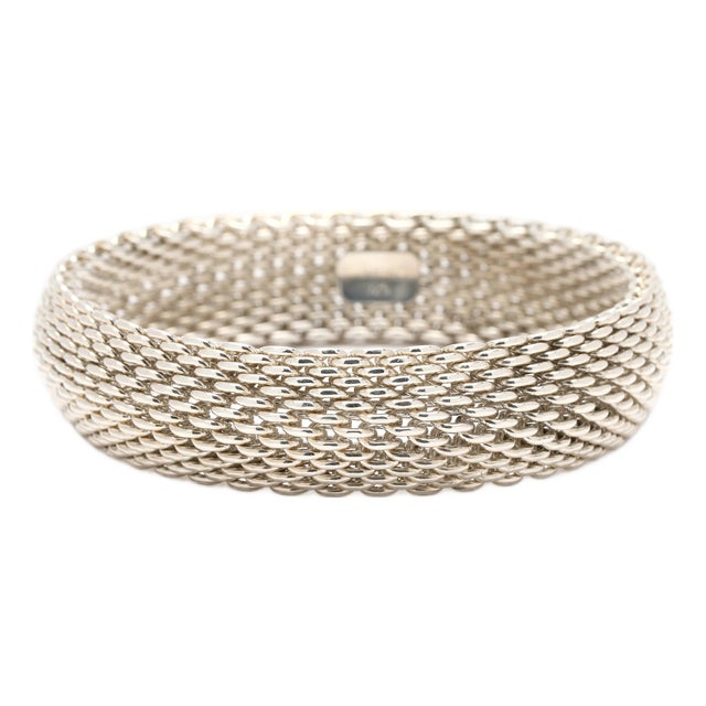 Tiffany & Co Thick Woven Bracelet, Sterling Siler, Length 7 Inches For Sale