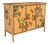Vintage Coastal Tortoise Bamboo Sideboard Cabinet With Floral Decoupage & Crackle Finish For Sale