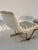 Cream Set of Lounge Chair with Fabric Ottoman, 1980s For Sale - Image 8 of 12