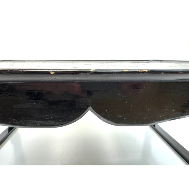 Vintage Chinese Black Lacquer Mother-of-Pearl Inlaid Low Kang Table For Sale - Image 10 of 14