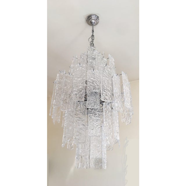 Murano Glass Hammer Transparent Sputnik Chandelier For Sale - Image 13 of 13