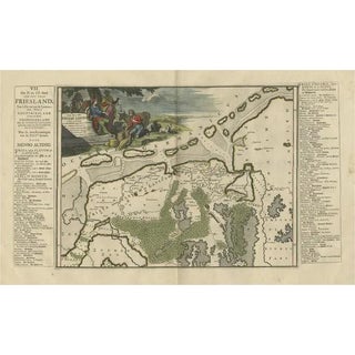 Antique Map of Friesland After the Floods, 1718 For Sale