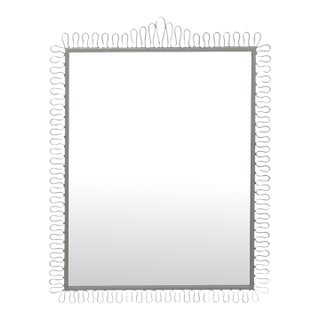 Squiggle Rectangle Champagne Silver Mirror For Sale