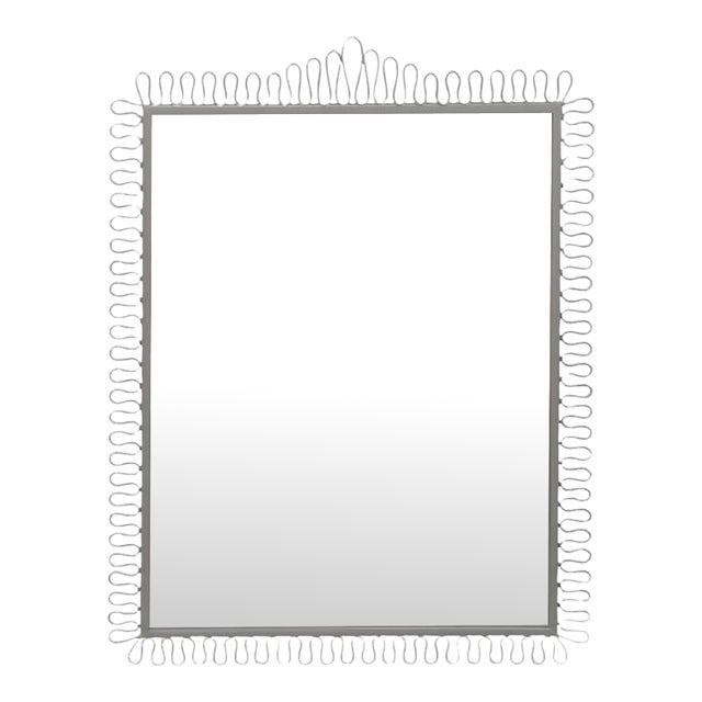 Squiggle Rectangle Champagne Silver Mirror For Sale