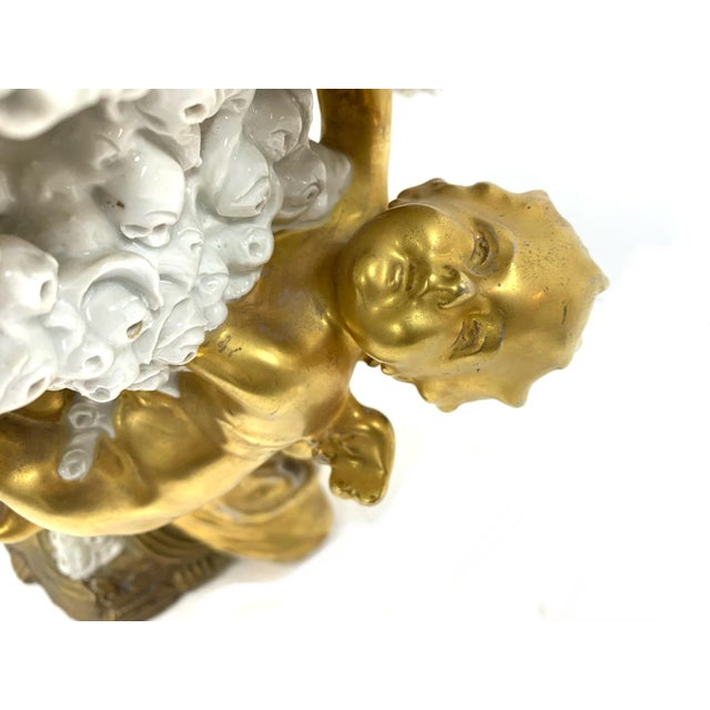 Late 19th Century Imperial Amphora Turn Porcelain Cherub Basket With Cascading Rosettes, Circa 1890–1900 For Sale - Image 5 of 16