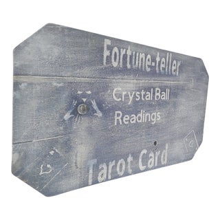 Mid Century Hand Made Fortune Teller Sign For Sale