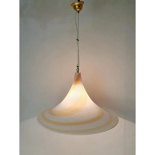 1970s Murano Glass Swirl Pendant Lamp, 1970s For Sale - Image 5 of 12