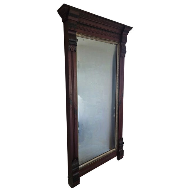 Antique Eastlake Carved Walnut Pier Mirror & Table - Set For Sale - Image 13 of 16