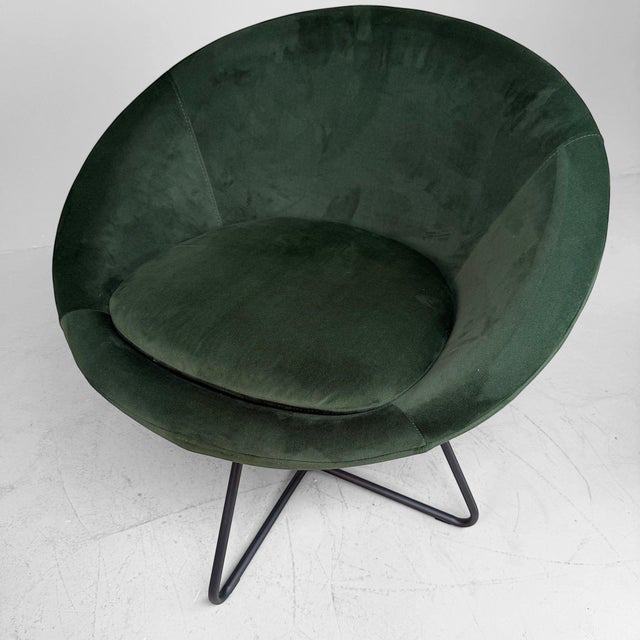 Contemporary Green Velvet Lucena Lounge Chair, 2000s For Sale - Image 3 of 9