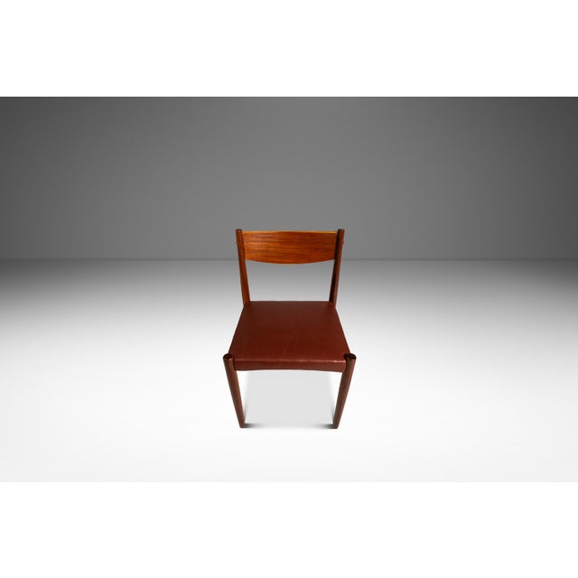 Mid-Century Danish Modern Side / Dining Chair in Teak & Leather Attributed to Poul Volther for Frem Røjle, Denmark, C. 1970s For Sale In Orlando - Image 6 of 18