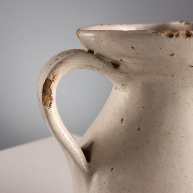 Majolica Jug with Ribbon Handle For Sale - Image 6 of 10