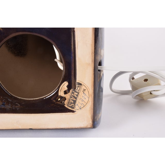 Danish Table Lamps in Blue Glaze by Marianne Starck for MA&S 1960s, Set of 2 For Sale - Image 13 of 15