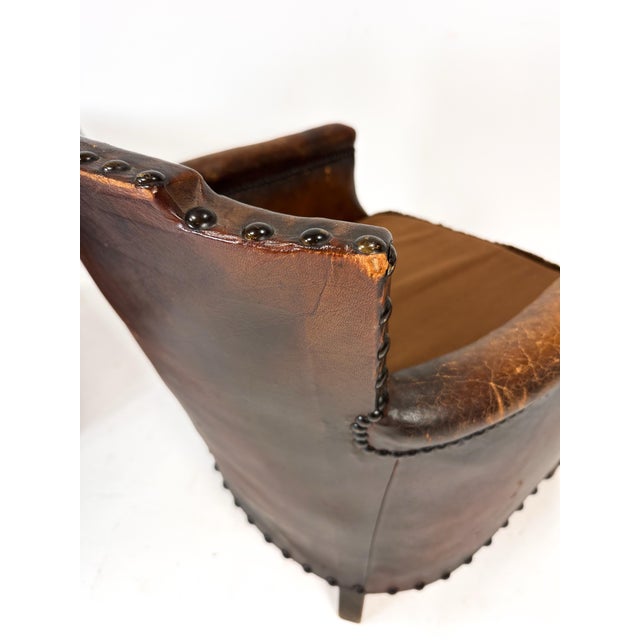 Pair of Antique European Leather Club Chairs (Circa 1920s/30s) For Sale - Image 10 of 11