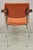 Vintage Mid Century Modern Orange Chrome Frame Sloped Wood Arm Side Desk Chair For Sale - Image 10 of 12