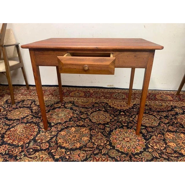 Pair of Vintage Early American Primitive Shaker Style Rustic Farmhouse Table Desks For Sale - Image 15 of 17