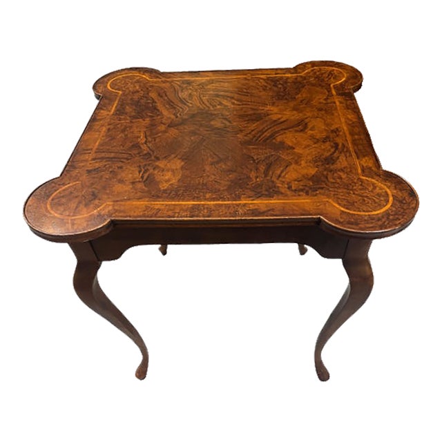 Antique Burl Wood Game Table For Sale