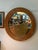 Boho Chic Italian Mid 20th Century Burnt Bamboo Rattan Round Layered Mirror For Sale - Image 3 of 8