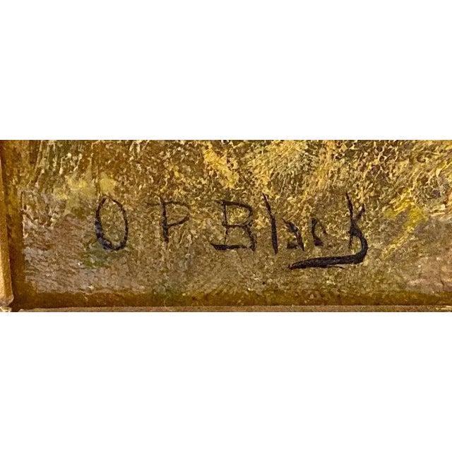Olive Parker Black Signed Oil on Canvas Autumn Landscape Giltwood Gold Frame For Sale In New York - Image 6 of 13