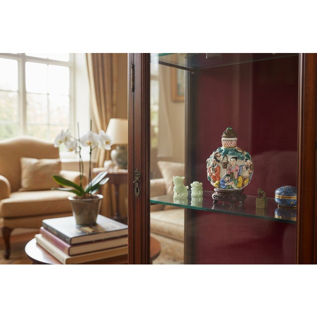 19th C. Chinese Molded Famille Rose Porcelain Snuff Bottle With Stand For Sale - Image 11 of 11