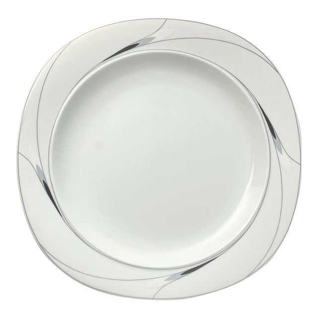 1990s Mikasa “Caviar” Porcelain Serving Platter or Chop Plate For Sale