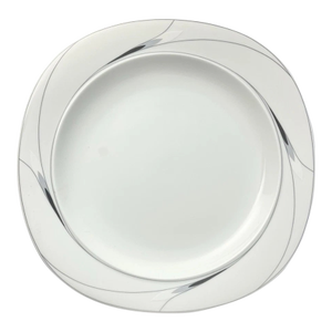 1990s Mikasa “Caviar” Porcelain Serving Platter or Chop Plate