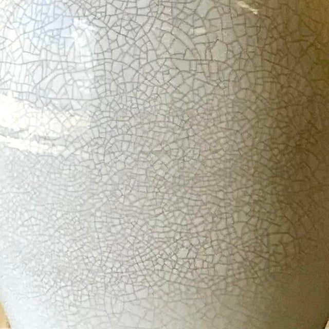 Late 20th Century Vintage Boho Crackle Glaze Raku Floor Vase For Sale - Image 5 of 12