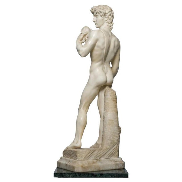 After Michelangelo, Sculpture of David, Carrara Marble, Early 20th Century For Sale - Image 4 of 7