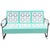 Mid-Century Modern outdoor sofa bench crafted from a tubular aluminum frame and steel seat finished in new cheerful aqua...