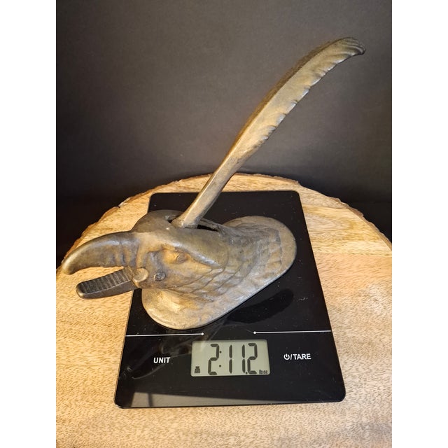 Antique Cast Iron Eagle Head Tabletop Nutcracker Mechanical Lever Brass Wash Finish For Sale - Image 18 of 18
