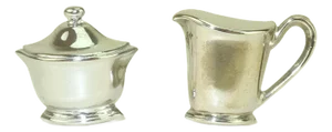 Silver Cream & Sugar Novelty Earrings, 1950's