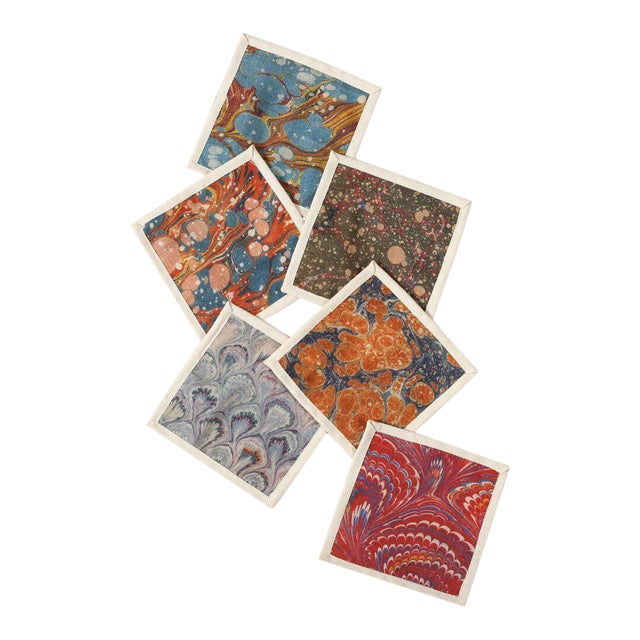 Library Cocktail Napkins printed on a textured cotton fabric piped edges set of six assorted designs comes tied together...