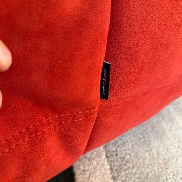 Michel Ducaroy for Ligne Roset Togo Corner Armless Side Chair, Alcantara Goya Red For Sale - Image 9 of 11