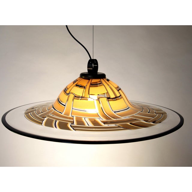 Large Amber Murano Incalmo Glass Ceiling Lamp from Barovier & Toso For Sale - Image 11 of 18