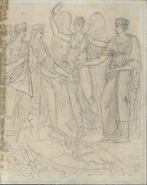 Figurative Composition, 20th Century, Chalk on Paper